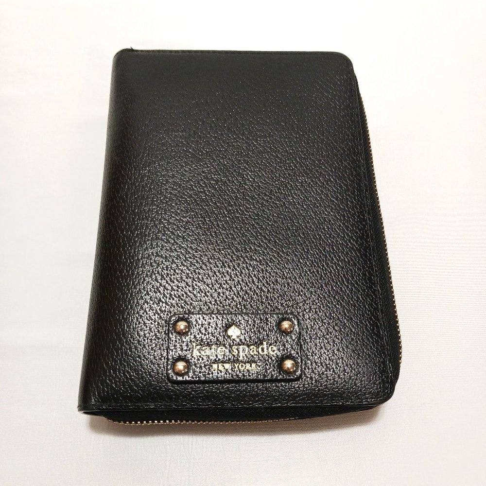 Kate Spade WELLESLEY Leather Personal Organizer Planner BLACK